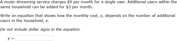IXL - Write a linear function: word problems (Algebra 1 practice) image.