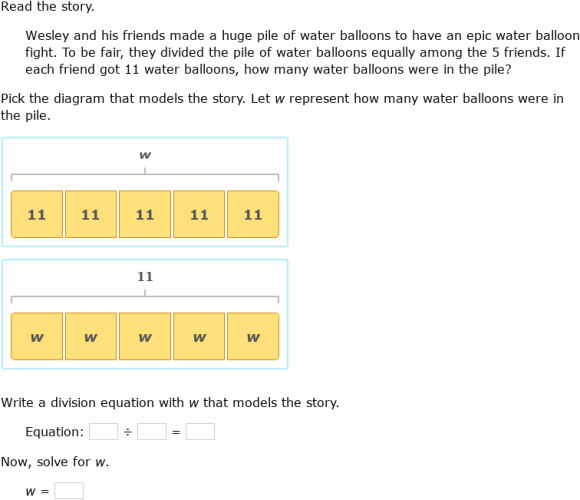 IXL | Write and solve multiplication and division equations using