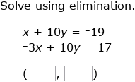 IXL - Solve a system of equations by adding or subtracting (Algebra 1 ...