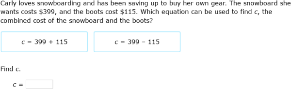 IXL | Use equations to solve addition and subtraction word problems ...