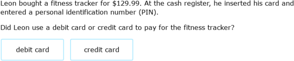 IXL | Debit cards and credit cards | 8th grade math