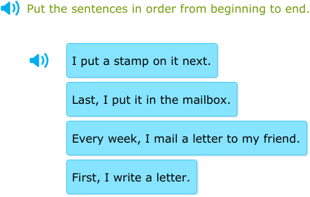 IXL | Put the sentences in order | 2nd grade language arts