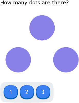 IXL | Count dots - up to 3 | Pre-K math