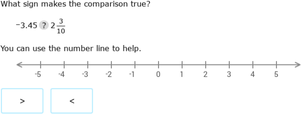 IXL | Compare rational numbers using number lines | 6th grade math