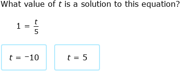 IXL | Which x satisfies the one-step equation? | 7th grade math
