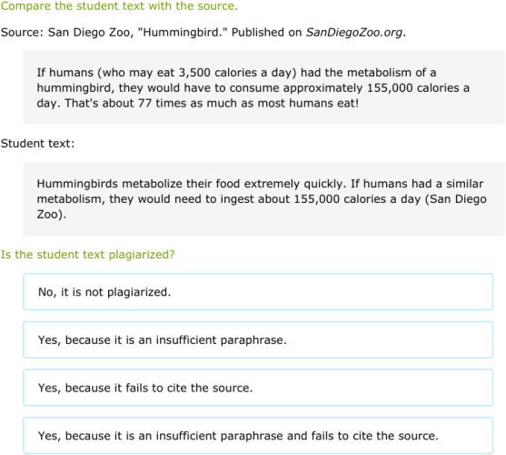 IXL | Identify plagiarism | 12th grade language arts