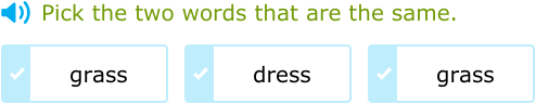 IXL | Choose the two words that are the same | Pre-K language arts