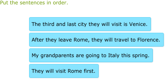 IXL - Put the sentences in order (4th grade language arts practice)