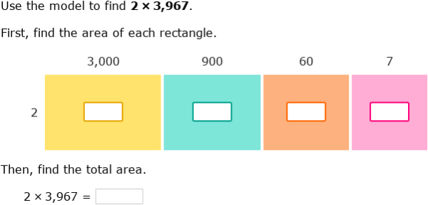 IXL | Multiply 1-digit by 4-digit numbers using area models | 4th grade