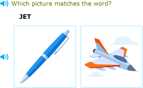 IXL | Choose the picture that matches the short e word: uppercase | Pre ...