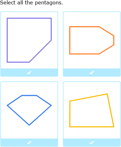 IXL | Identify pentagons | 2nd grade math