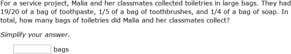 IXL | Add 3 or more fractions: word problems | 5th grade math
