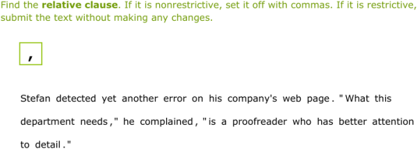 IXL | Commas with nonrestrictive elements | 10th grade language arts
