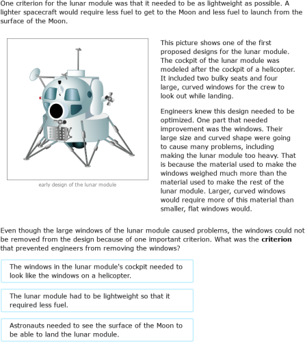 IXL | Explore the engineering-design process: going to the Moon! | 8th ...
