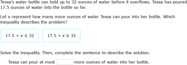 IXL | One-step inequalities: word problems | 7th grade math