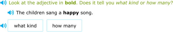 IXL | Does the adjective tell you what kind or how many? | 1st grade ...