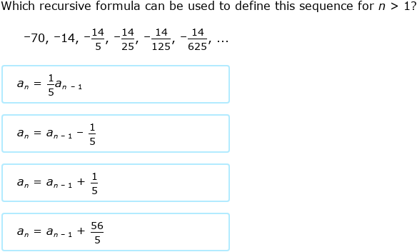 IXL - Write a formula for a recursive sequence (Algebra 2 practice)